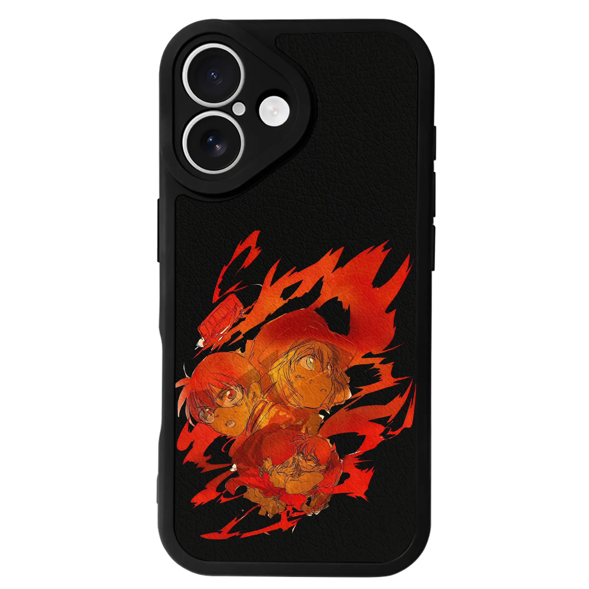 名探偵コナン グッズ 江戸川 コナン - IPhone 16シリーズ対応 ・ シリコンスマホケース ・ レザー調 ・ 高精度フィット ・ 耐衝撃 ・ ワイヤレス充電対応 ・ 精密カット